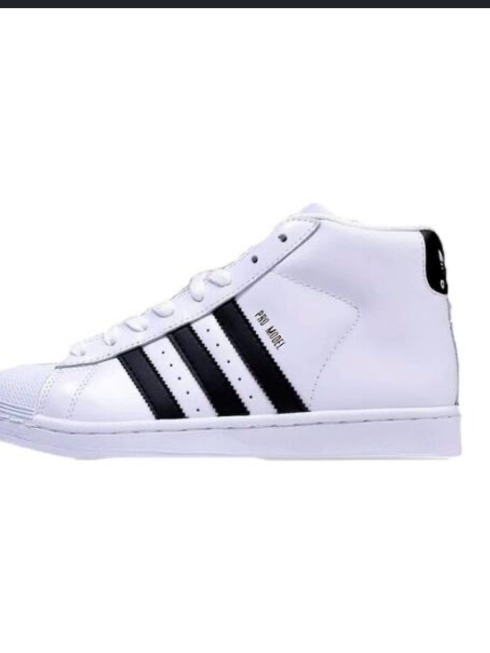 adidas White High-Top Sneakers with Black Stripes